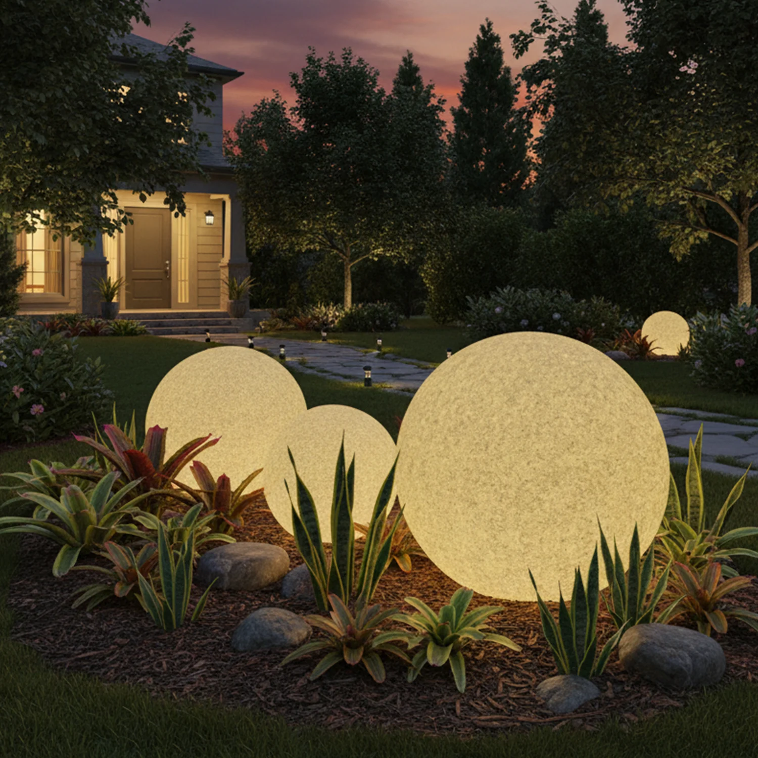 Lampu Taman Bulat Mars by Ellogrin