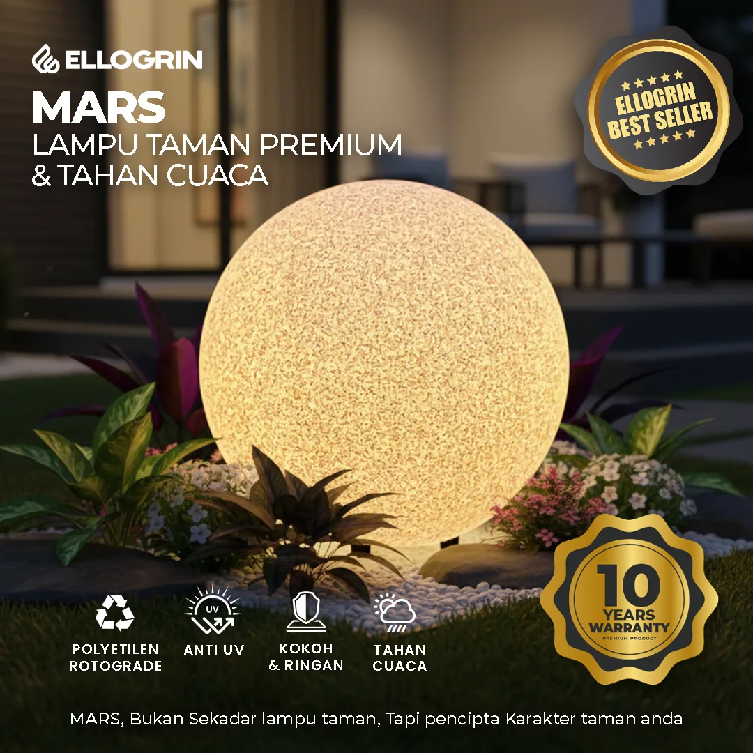 Lampu taman bulat mars