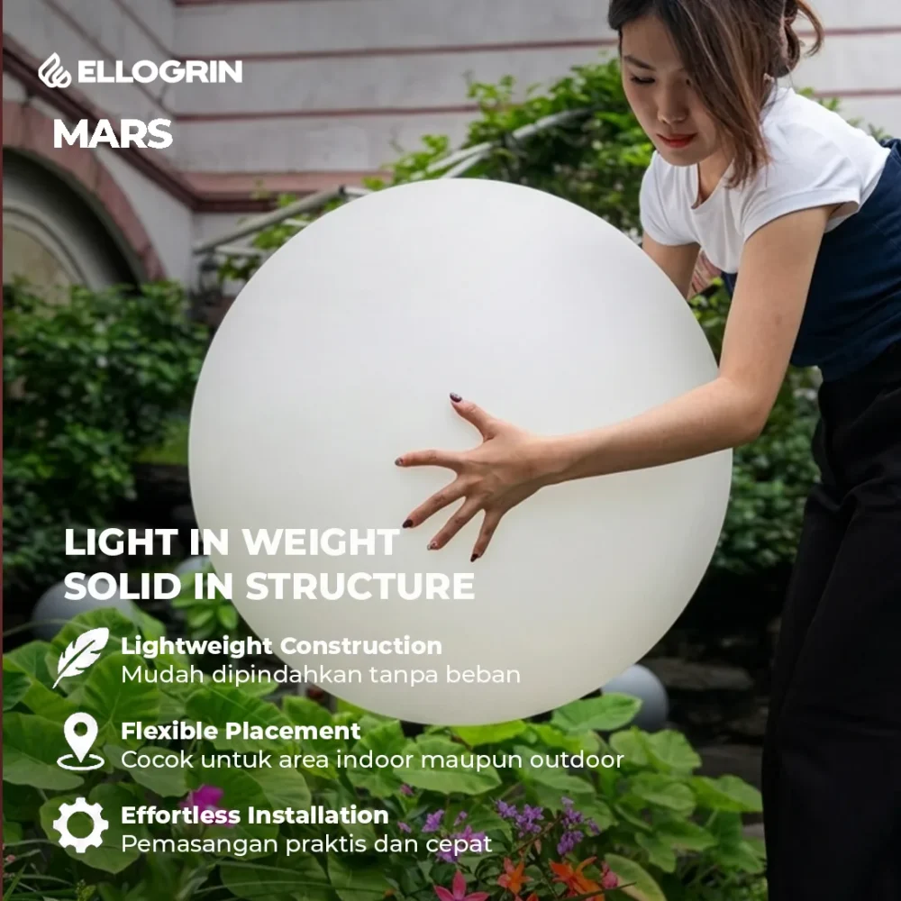 lampu taman bulat bola mars