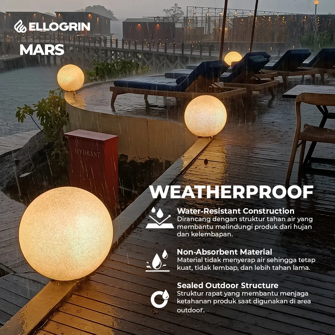 lampu taman bulat bola mars