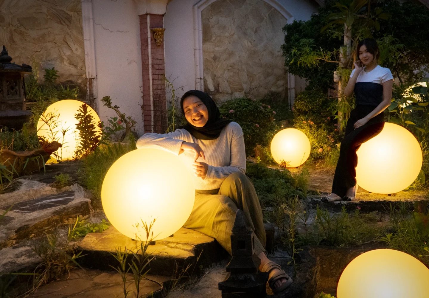 lampu taman bulat
