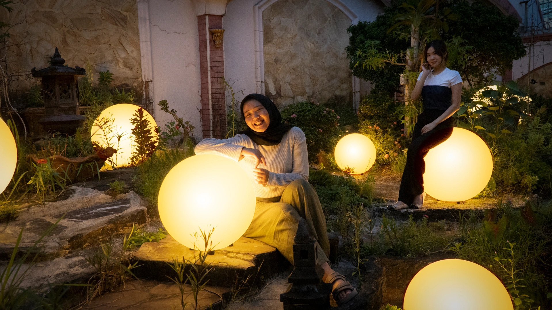 lampu taman bulat