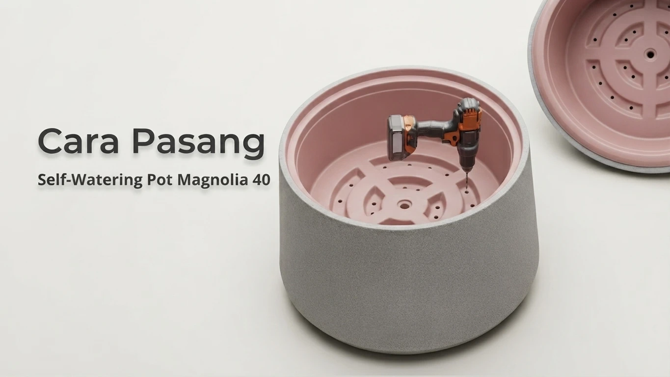 self watering pot magnolia 40 ellogrin