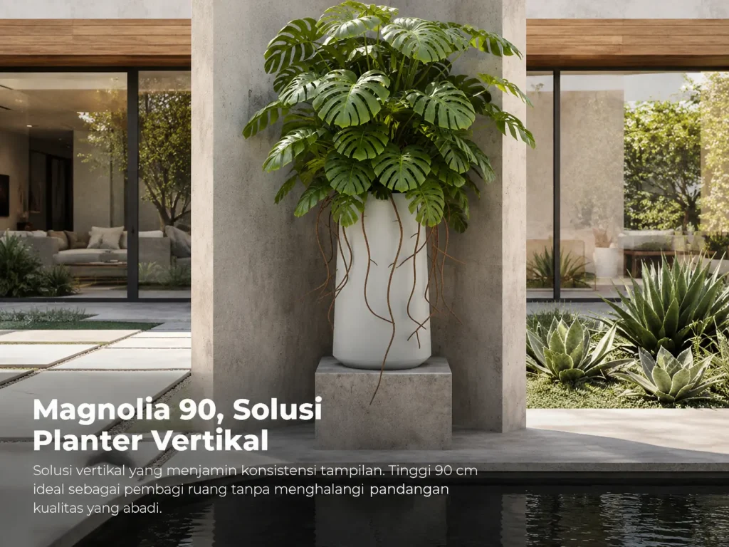 Material Polyethylene Rotograde planter Magnolia tahan UV dan anti retak