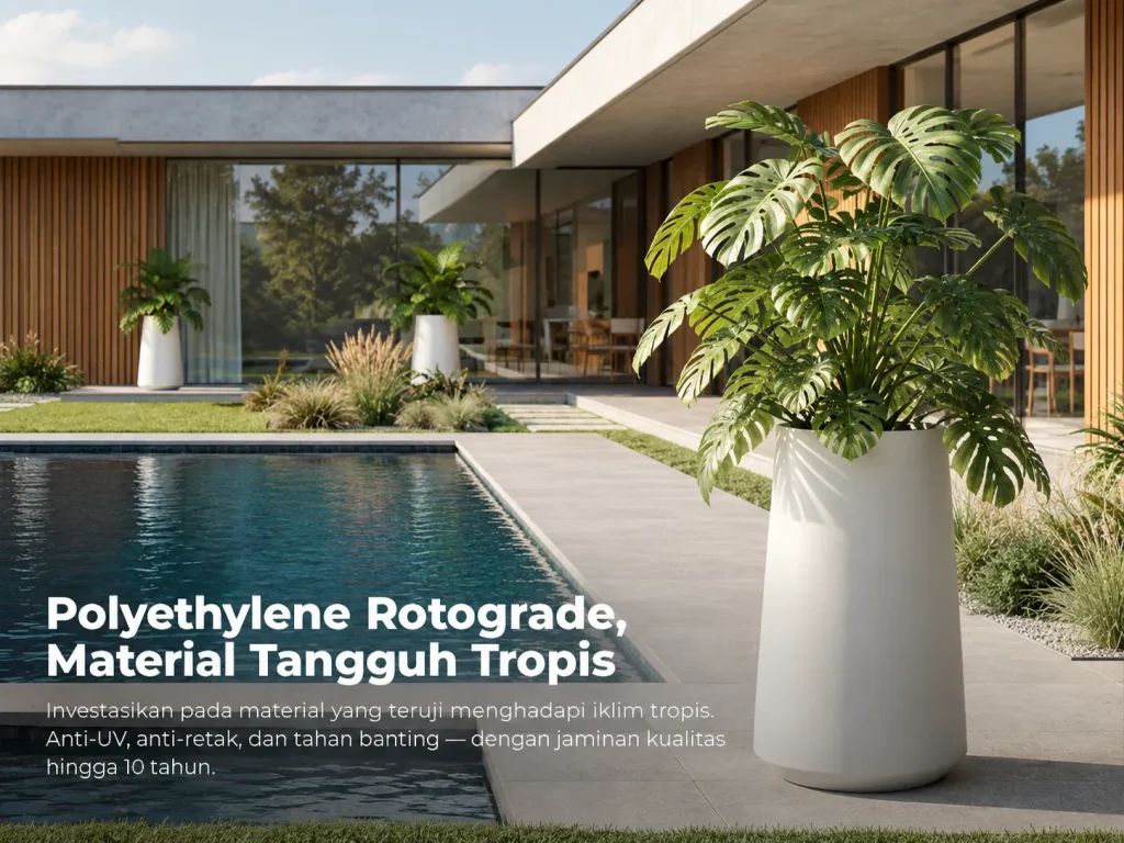 Magnolia 90 sebagai planter vertikal pembagi ruang tanpa menghalangi pandangan
