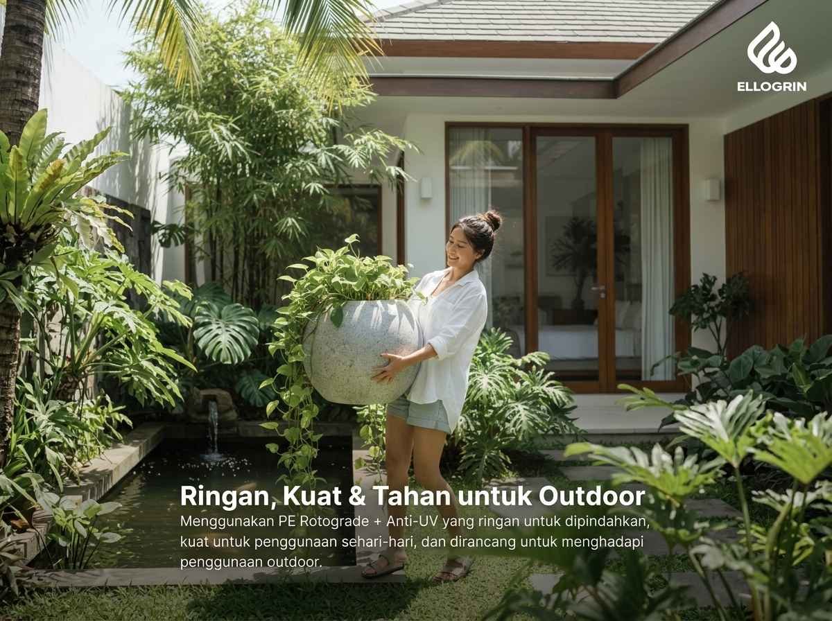 Pot PE Rotograde ringan mudah dipindahkan