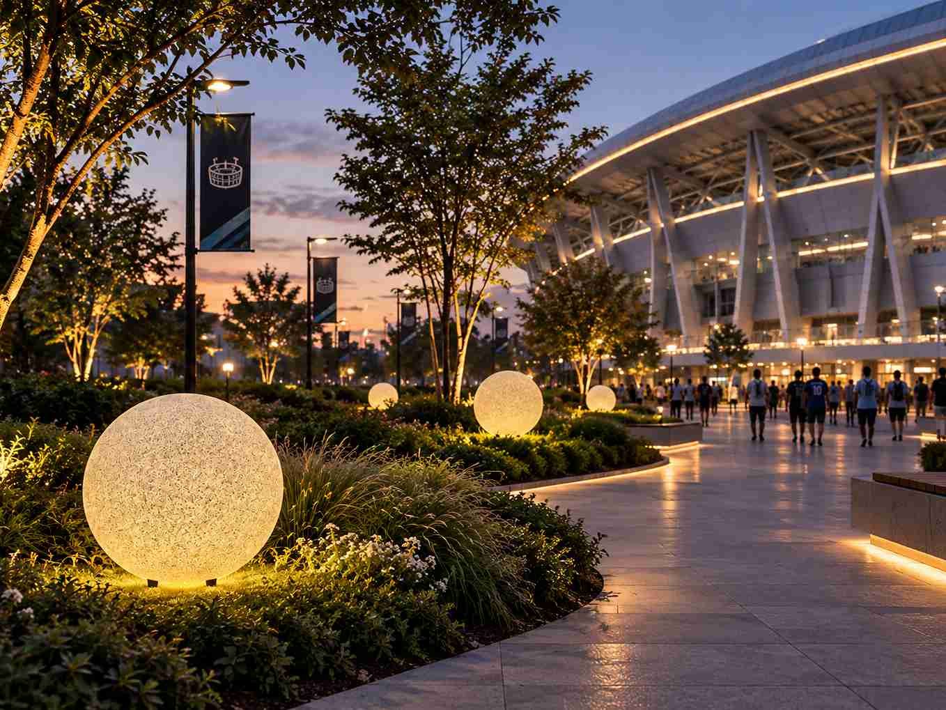 Lampu taman Mars di stadion dan fasilitas olahraga