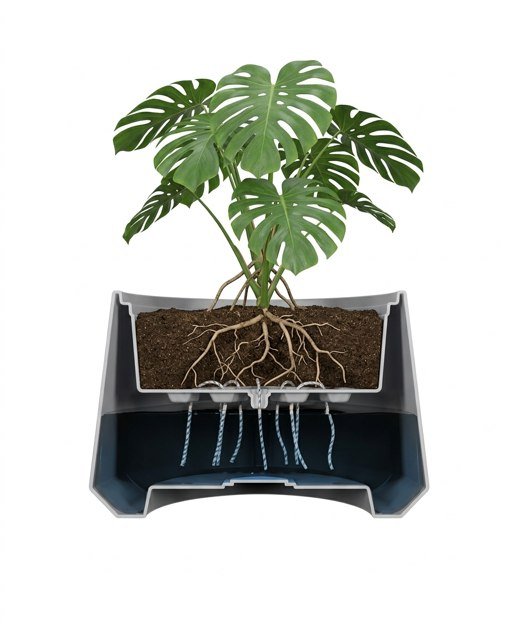 Potongan sistem self-watering Ellogrin